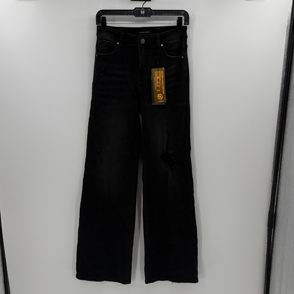 Risen Jeans Forget Me Not Distressed Wide Leg Jeans - Black - 3/26 - NWT